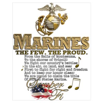 Stanza 1 - Marines' Hymn Wall Art Poster